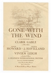Gone With the Wind Vintage Original Movie Program