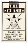 The Clash Original 1982 Amarillo Civic Center Concert Program