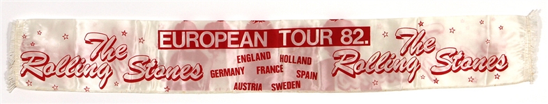 The Rolling Stones 1982 European Tour Promotional Scarf
