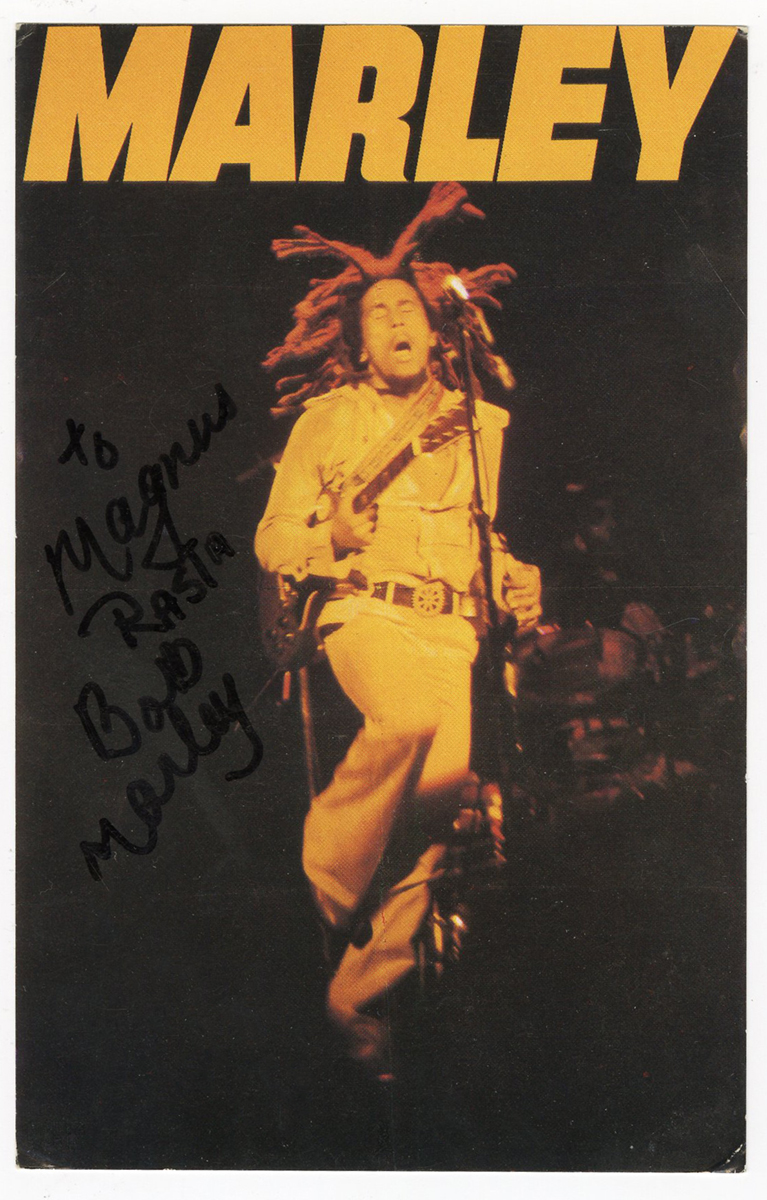 Lot Detail Bob Marley Signed And Inscribed Exodus Postcard