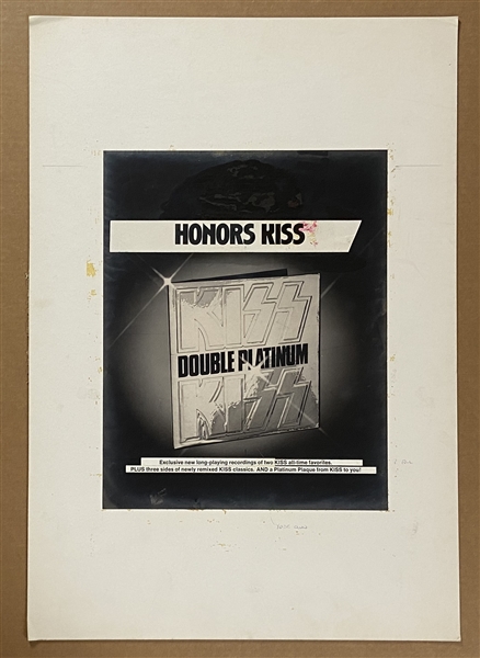 KISS 1978 Double Platinum Album Ad Production Mockup  -- Purchased from 2001 Official Kiss Auction Pt 2