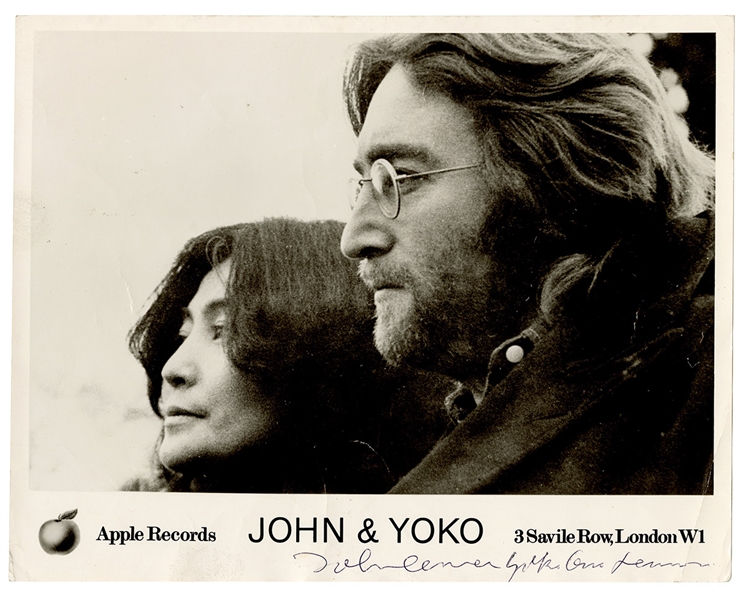 John Lennon & Yoko Ono Signed Apple Records Press Photograph (Caiazzo)