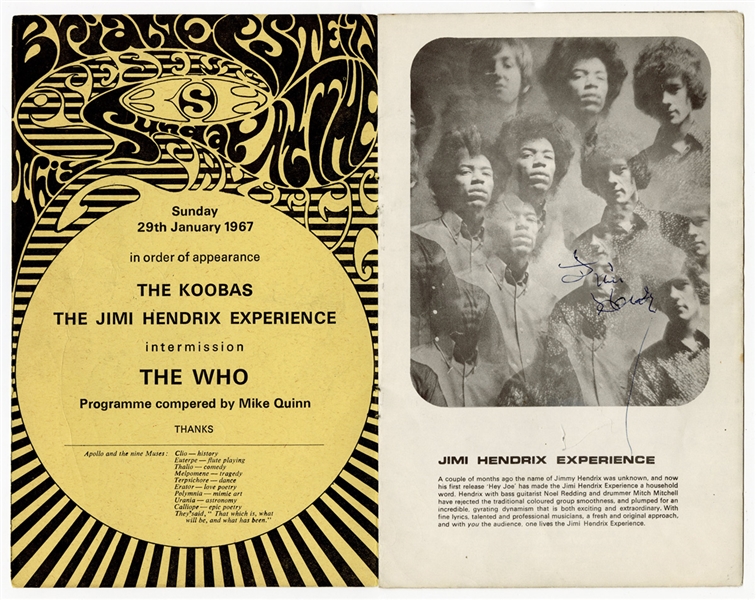 Jimi Hendrix & The Who Band Signed 1967 Saville Theatre Concert Program (JSA)