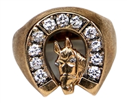 Elvis Presley Owned & Worn "Elvis 56" Diamond and Gold Lucky Horseshoe Ring Possibly Stage Worn March 23, 1956
