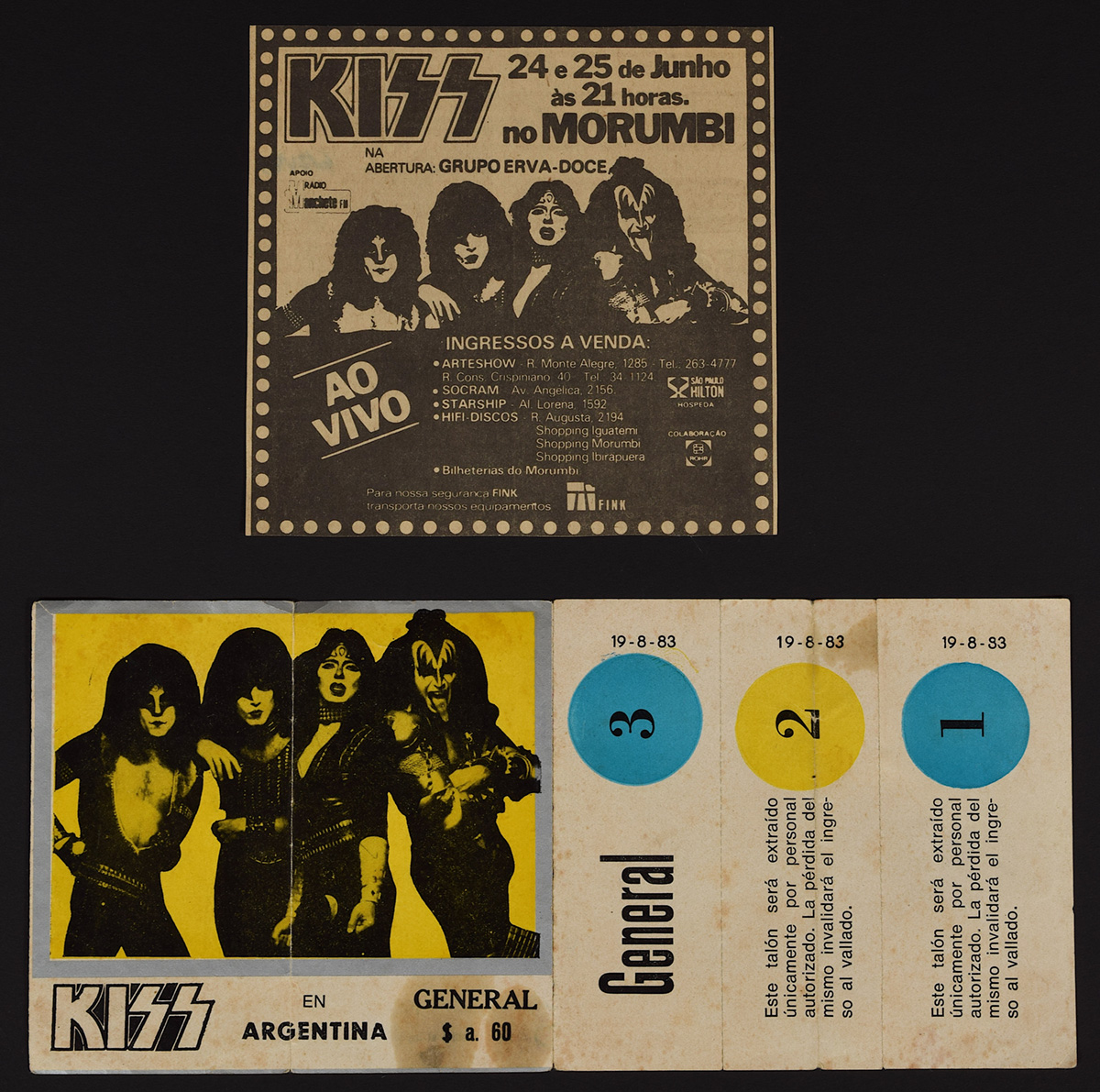 Lot Detail - KISS 8/19/1983 Argentina Creatures of the Night Tour