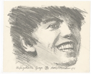 Beatles "Unforgettable George" Klaus Voormann Signed Original Artwork