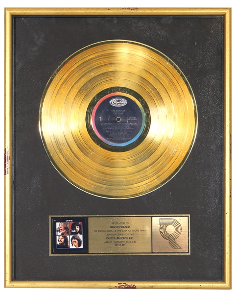 The Beatles “Let it Be” Original RIAA Gold Record Award