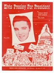 Incredibly Rare "Elvis Presley For President" Vernon Music Corporation Sheet Music