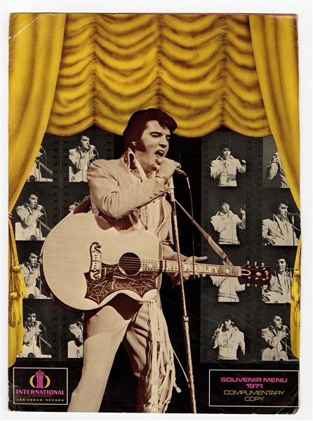 1971 Elvis Presley International Hilton Hotel Las Vegas Yellow Souvenir Menu