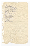 Bruce Springsteen Handwritten Set List Circa 1985 (Beckett)