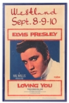 Elvis Presley Vintage Westland "Loving You" Technicolor Promotional Poster