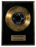 Elvis Presley "Love Me Tender" Gold Plated Record in Custom Display
