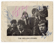 The Rolling Stones Band Signed Postcard with Brian Jones REAL