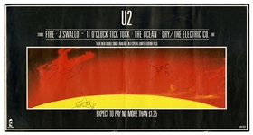U2 Fire 1981 Autographed Island Records Promotional Poster Newcastle