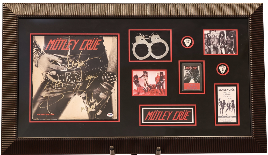 Motley Crue Band Signed Album Collage (PSA)