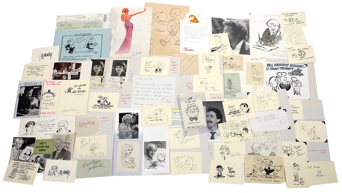 Lot Detail - Large Cartoonist Signature Collection (75)