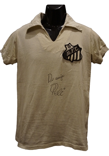 Pele FC Santos Circa 1962 Match Worn & Signed Away Jersey (Ex-Teammate LOA)