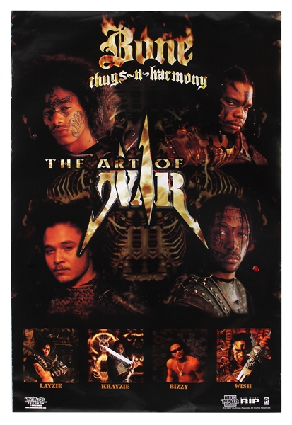 Lot of 2 Bone Thugs-N-Harmony 1997 “The Art of War” Promotional Album Poster