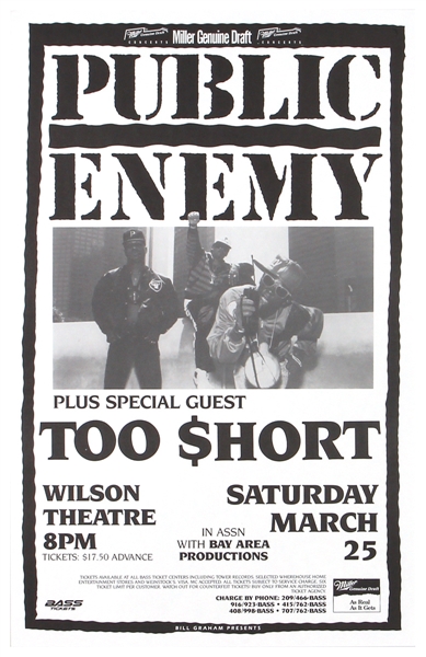 Vintage Public Enemy and Too $hort Concert Poster