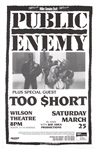 Vintage Public Enemy and Too $hort Concert Poster