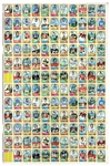 1970 Topps Football Uncut Sheet With 121 Cards
