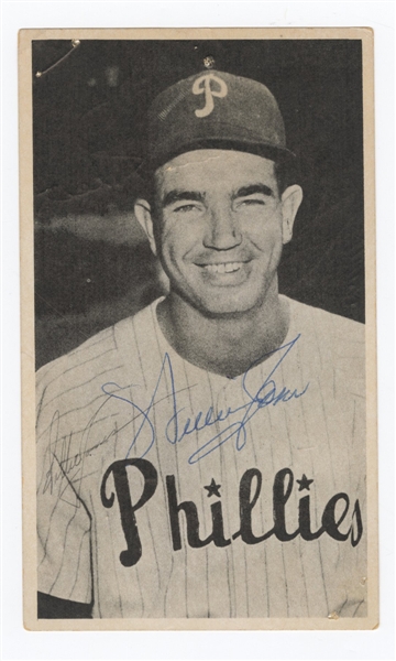 Philadelphia Phillies 1950s Signed Card (10)