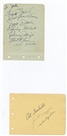 Dizzy Dean, Joe DiMaggio and 9 Others Signed Album Pages