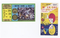 Lot of 1974 Notre Dame Vs Navy and 1954 UCLA Vs SC College Football Ticket Stubs