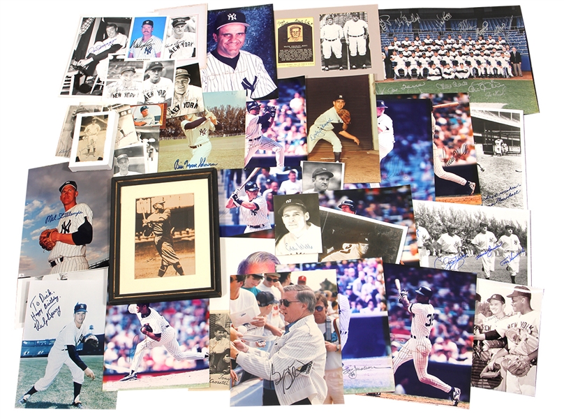 A Large Collection of Yankee Autographed Photos/Cards (40)