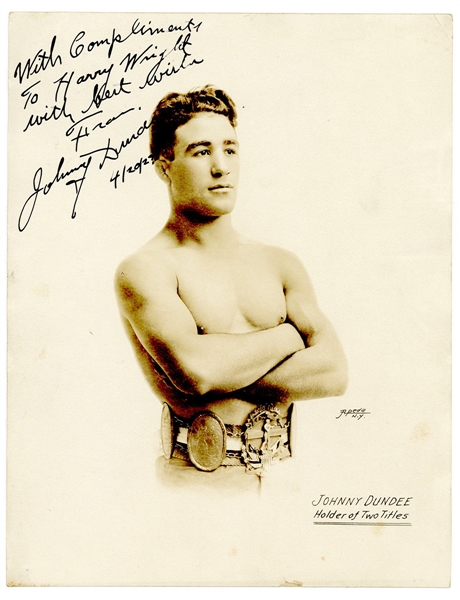 Johnny Dundee Signed and Inscribed Photograph (1927)