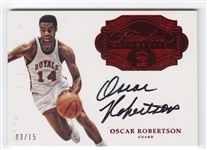 2016-17 Flawless #FA-OR Oscar Robertson Flawless Autographs Ruby (#03/15)
