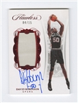 2017-18 Flawless #VP-DR David Robinson Vertical Patch-Auto Ruby (#04/15)