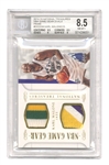 2014-15 National Treasures #GGDKM Karl Malone NBA Game Gear Duals Gold (#04/25) BGS 8.5