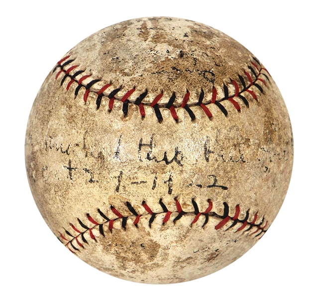 Babe Ruth Home Run Baseball #189 Only Mears Authenticated Home Run Baseball Hit Against Walter Johnson Dated 8/29/1922 (MEARS)