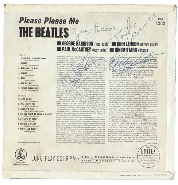 The Beatles Band Signed "Please Please Me" Album with Incredible Signatures! (Caiazzo)