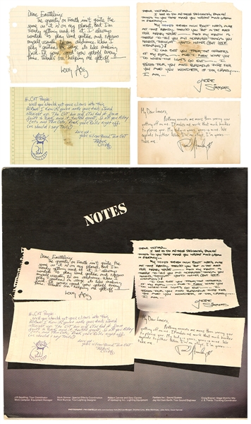 Kiss Original Four Handwritten Letters Featured in the Album "KISS ALIVE!" (JSA & REAL)