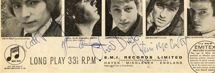 The Yardbirds Band Signed “Five Live Yardbirds” Album