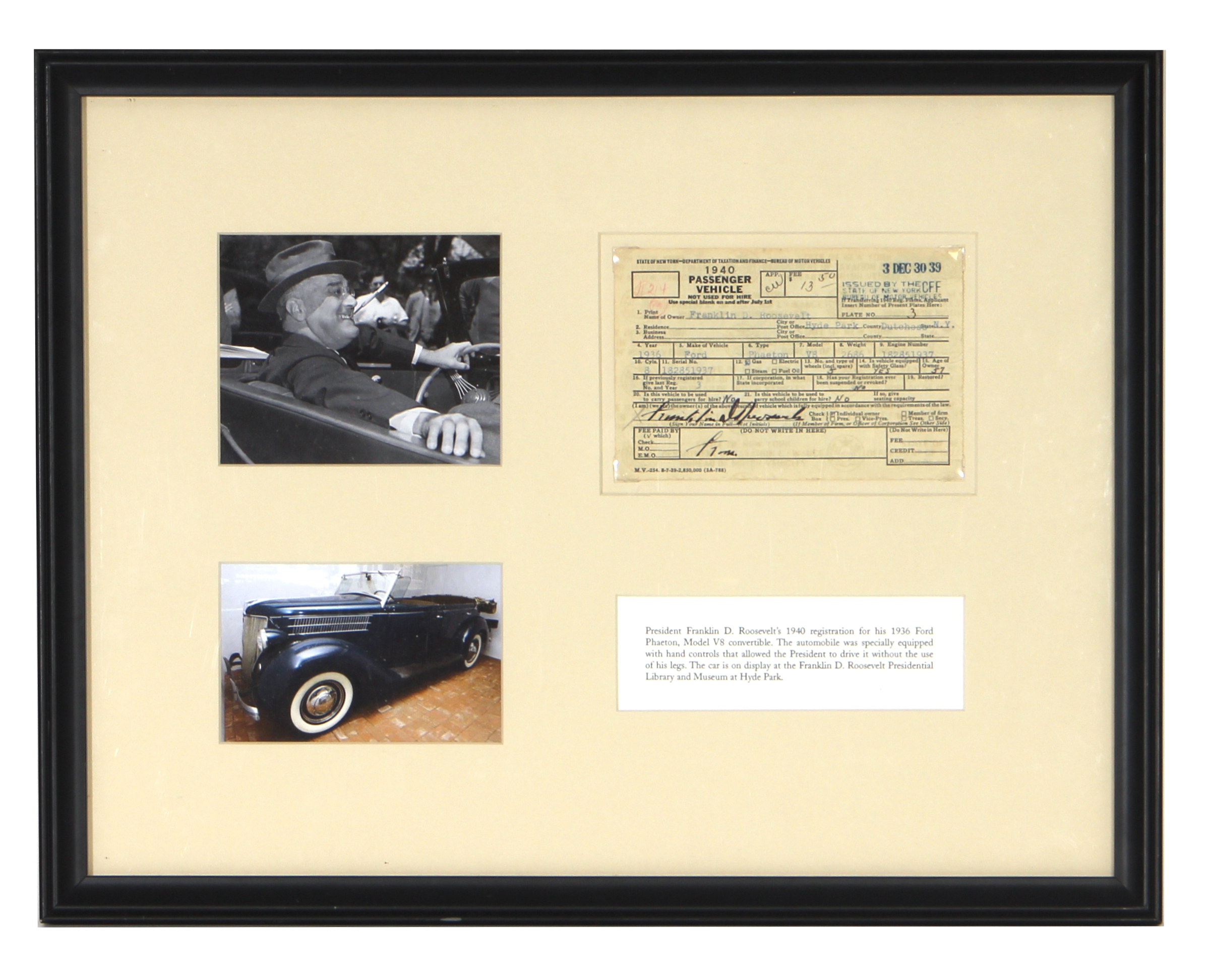 Lot Detail - Franklin Roosevelt Registration Document Twice Signed as ...