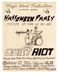 Quiet Riot Randy Rhoads Original 1975 Halloween Concert Flyer