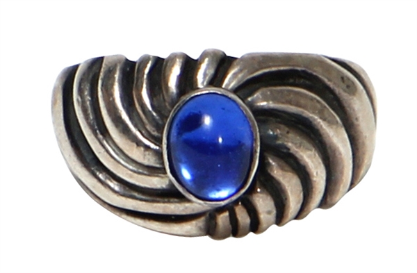 Paul McCartney Owned & Worn Silver Ring with Blue Stone