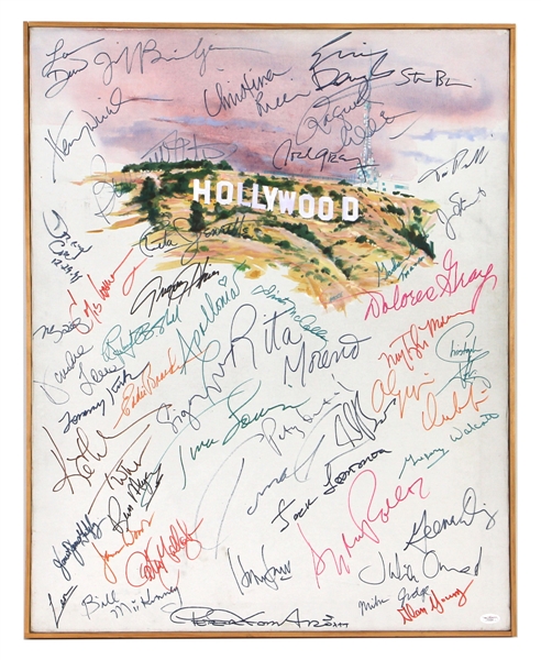 Celebrity Signed Hollywood Sign Original Painting (40+ w/ Harrison Ford) JSA