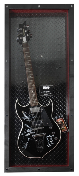 KISS Paul Stanley Custom Silvertone Sovereign PSSN1 Model Guitar Signed by Band