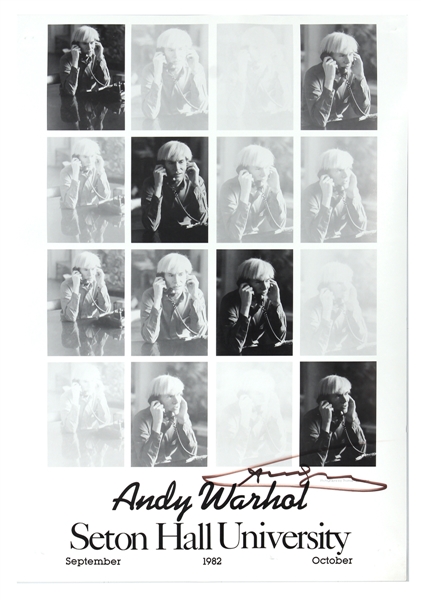 Andy Warhol Signed Original 1982 Seton Hall University Art Exhibition Poster (JSA Guaranteed)