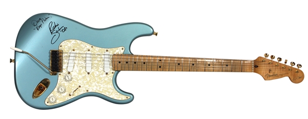 Bon Jovi Richie Sambora Stage Used & Signed Custom 1996 Fender Ice Blue "Eric Clapton" Model Electric Guitar Photo Matched