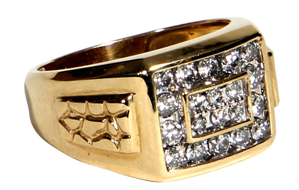 Tupac Shakur Owned & Worn 14kt Gold and Diamond Ring