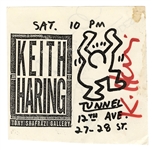 Keith Haring Signed Paper Flyer for Jan 17th Exhibit in NYC* (JSA)