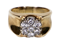 Elvis Presley Owned & Worn Gold Diamond Cluster Pinky Ring
