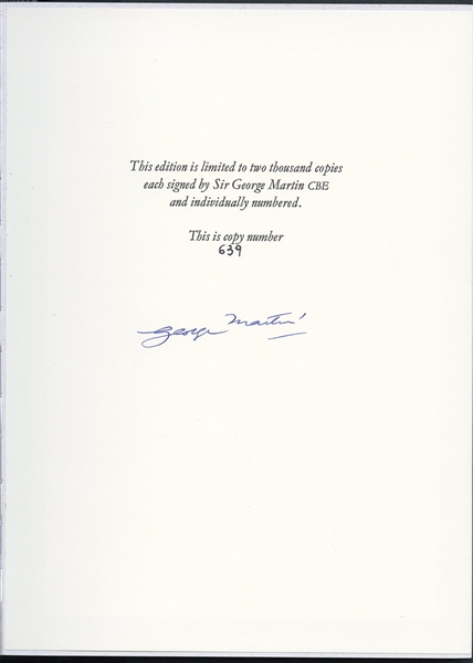 George Martin Signed "Playback" Genesis Publications Deluxe Limited Edition Book