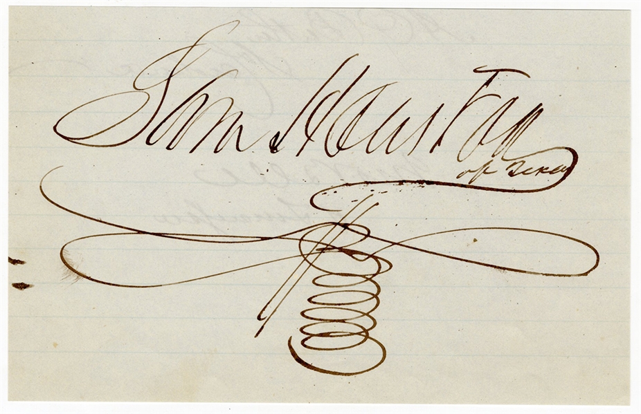 Sam Houston Signed Cut With Incredible “Of Texas” Inscription (JSA)