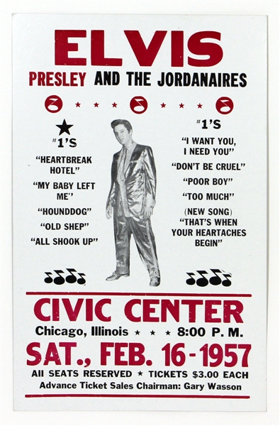 Elvis Presley and the Jordanaires Vintage Reproduction Cardboard Concert Poster